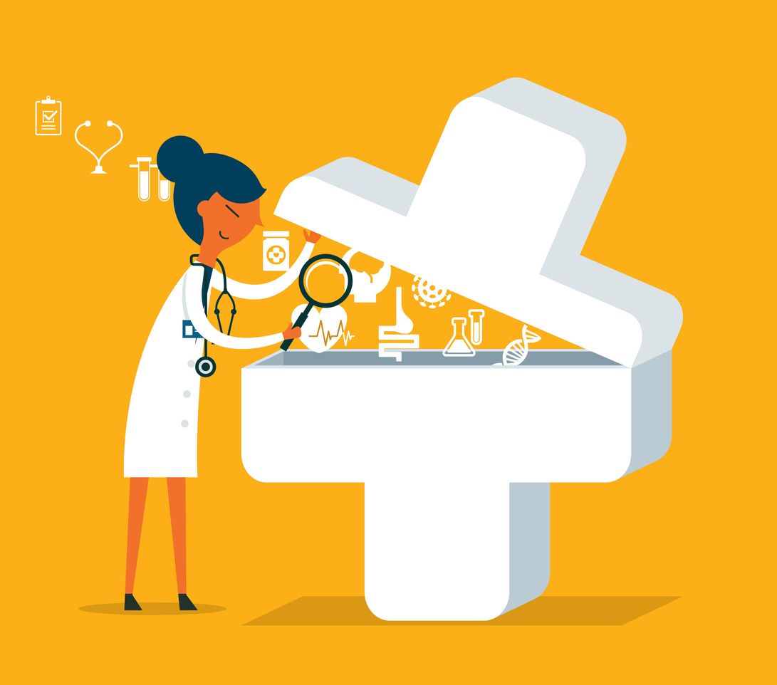 Medical examination infographic concept. Medicine healthcare.