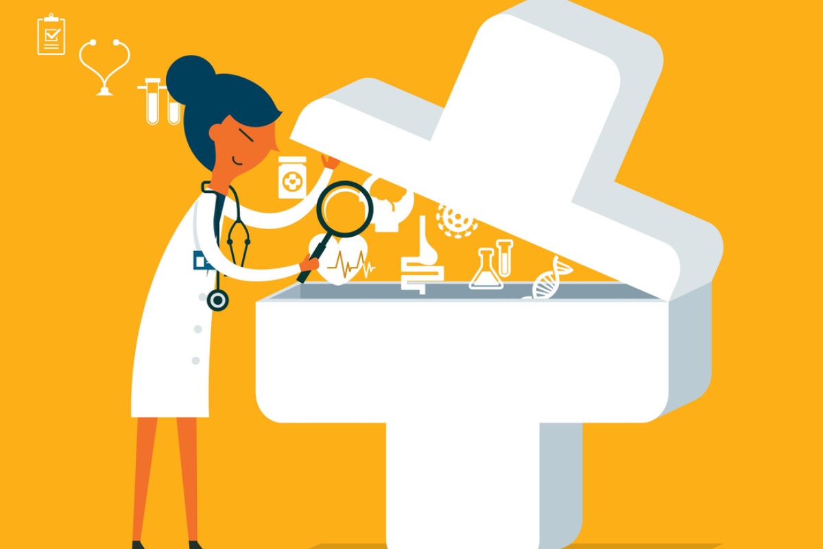 Medical examination infographic concept. Medicine healthcare.